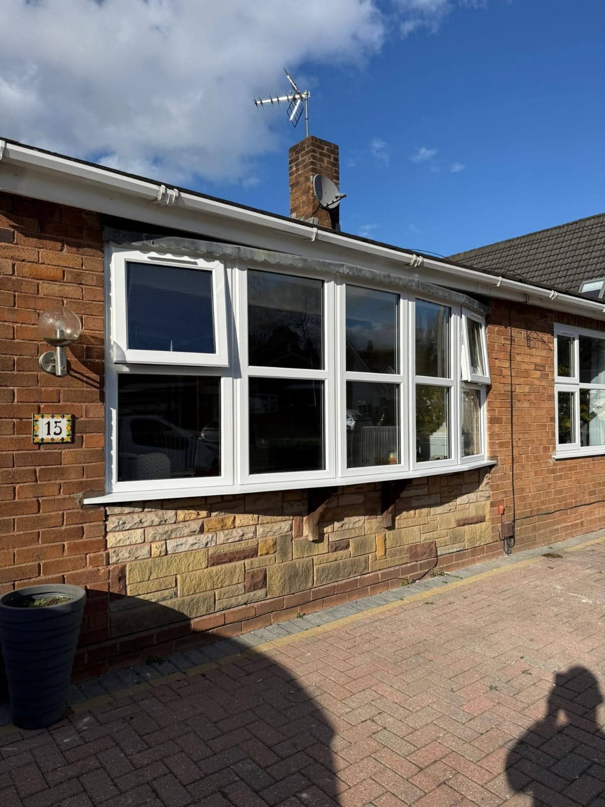 UPVC bow window installation
