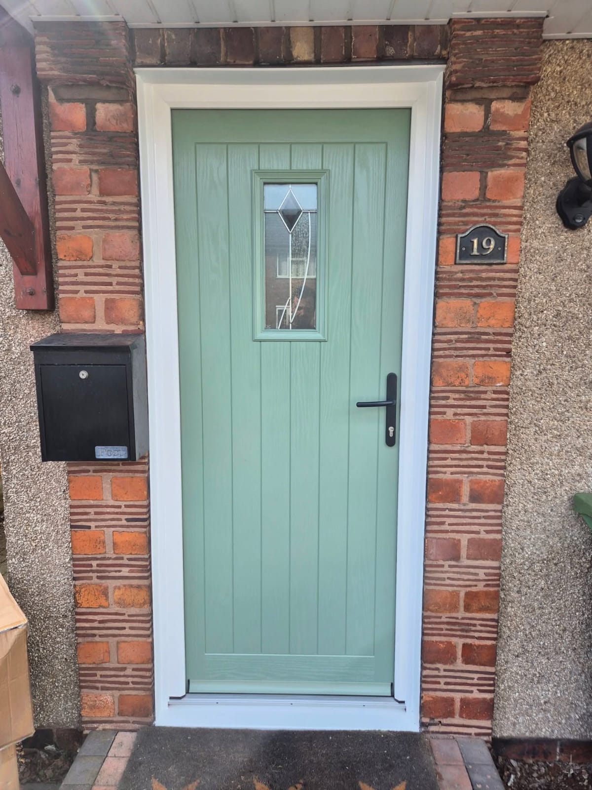 Green composite front door
