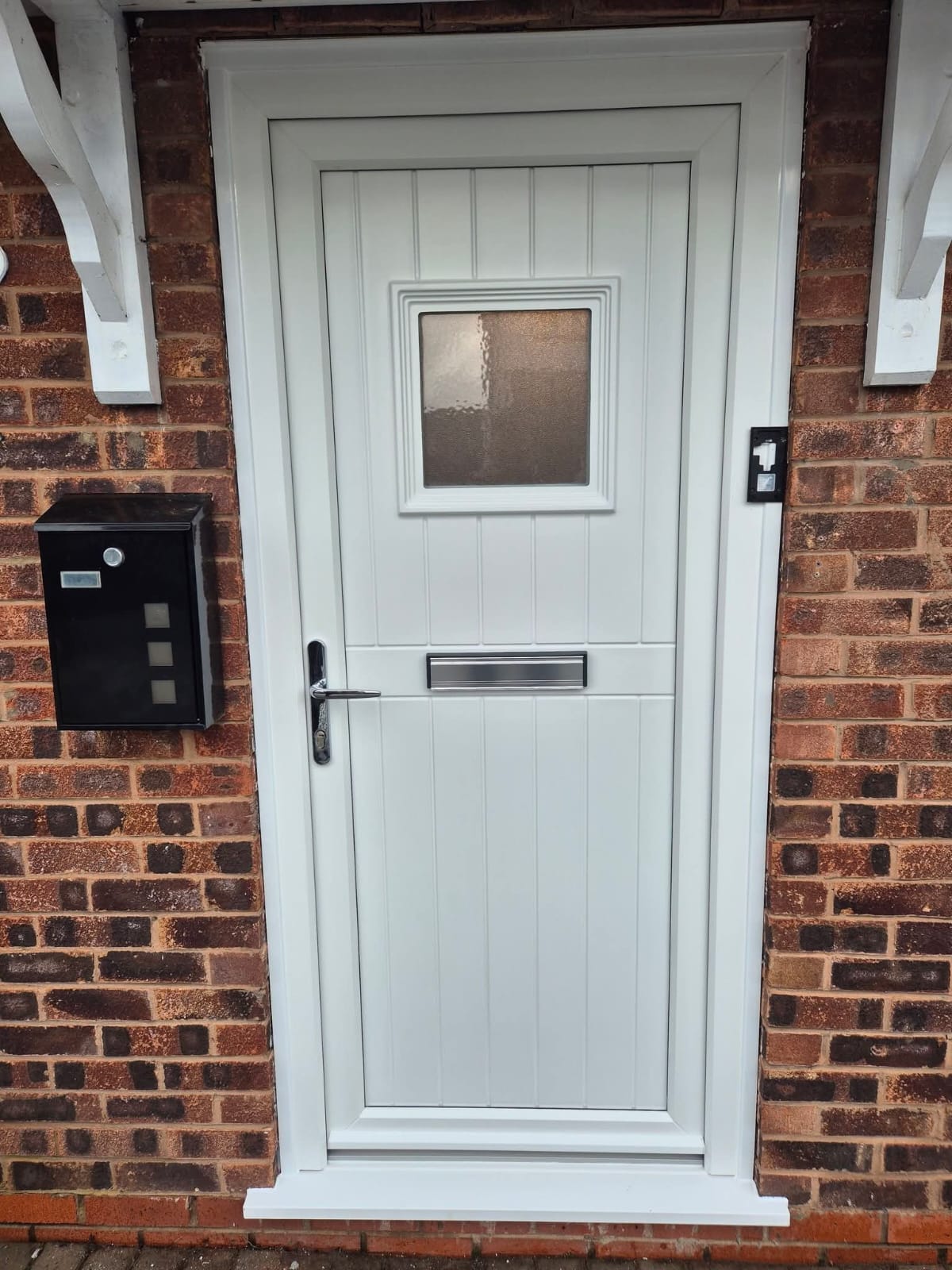 White composite front door