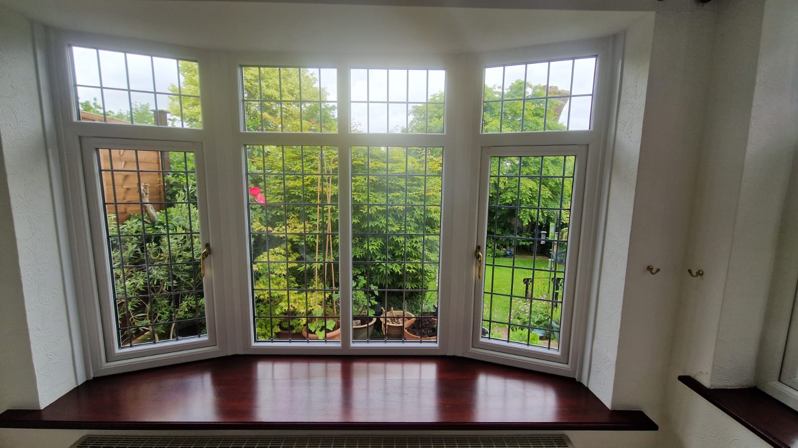 Bow window view from inside